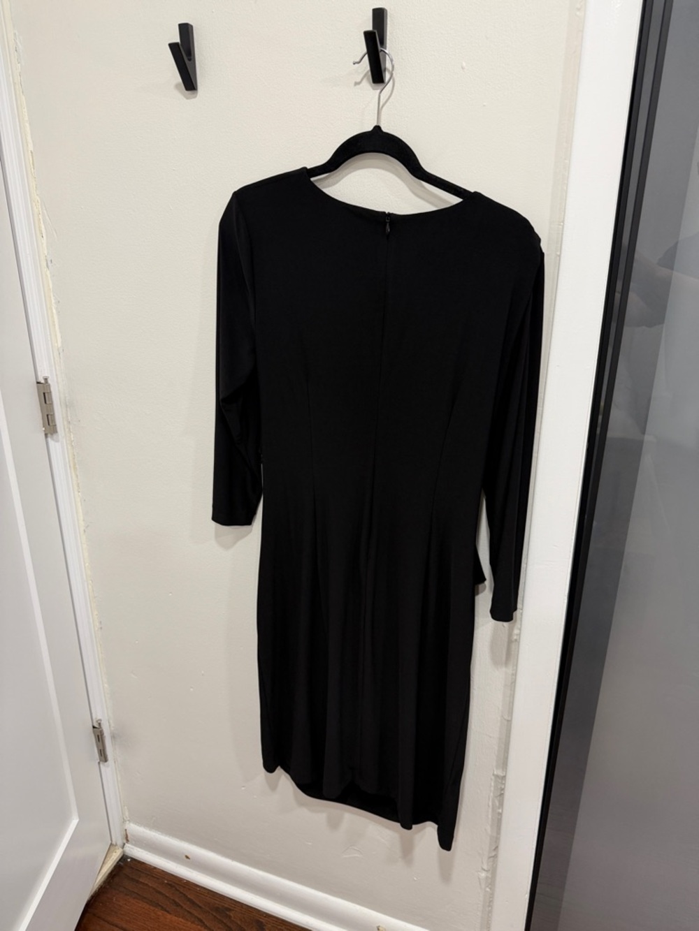 Simply Vera Vera Wang Black Long-Sleeve Draped Dress - Picture 3 of 6